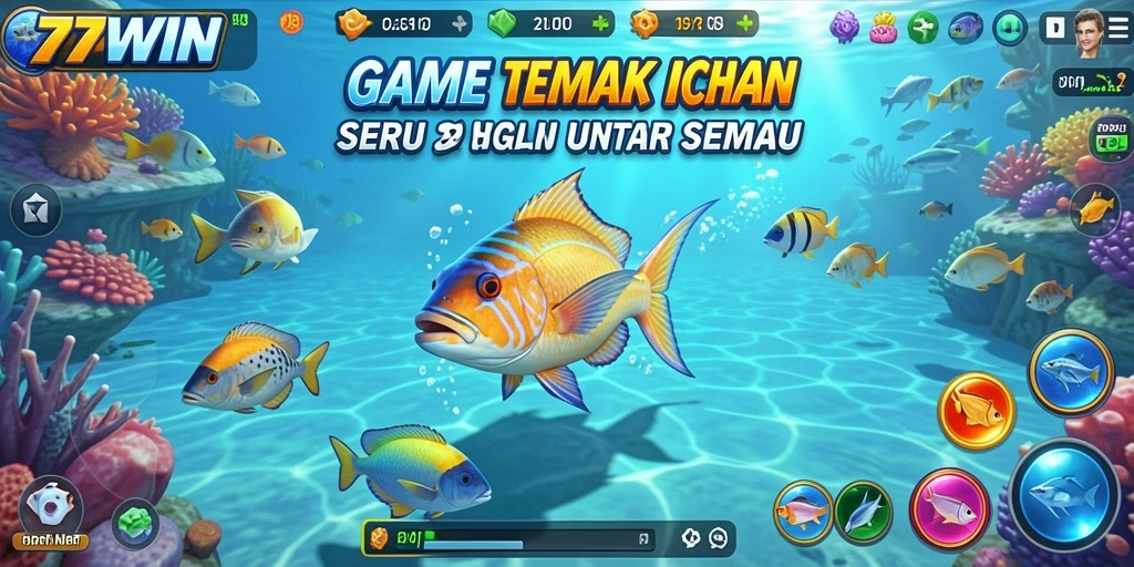 Tampilan gameplay Tembak Ikan yang menarik dan seru di 77WIN.