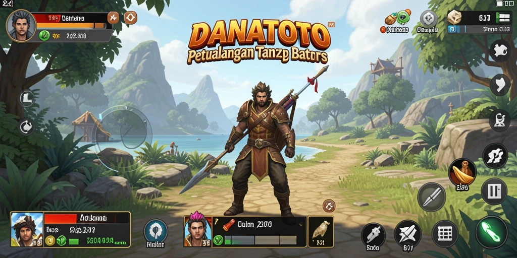 Screenshot utama menunjukkan petualangan seru di dunia terbuka.