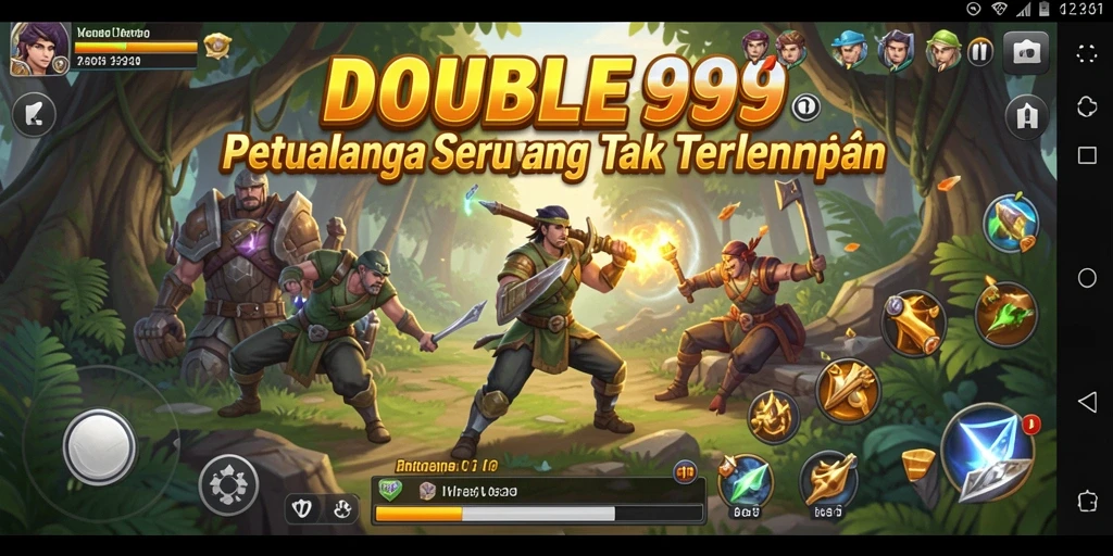 Screenshot DOUBLE999 yang menampilkan gameplay petualangan penuh aksi.