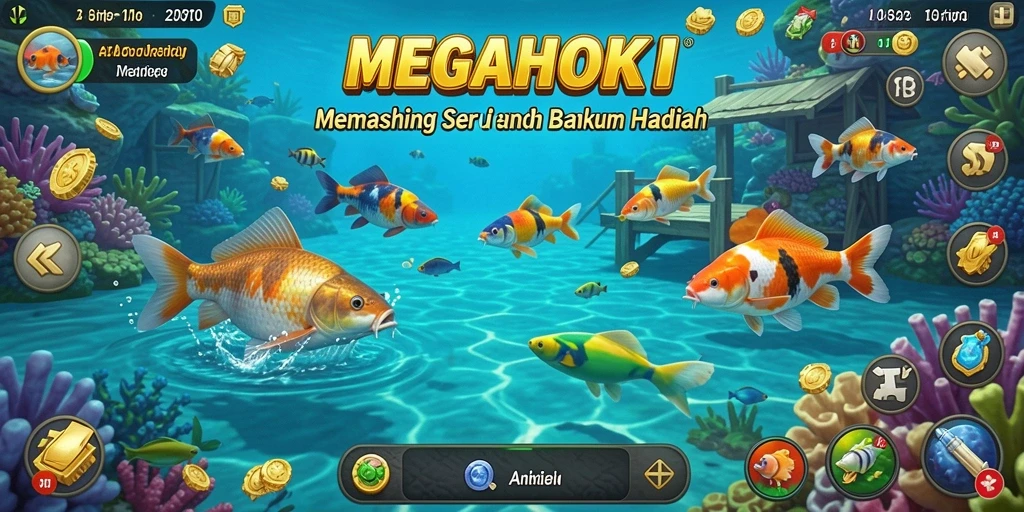 Gameplay memancing yang seru dan menantang dalam MEGAHOKI.
