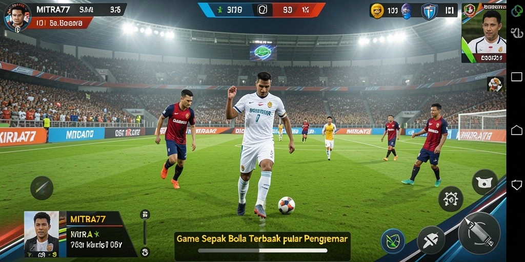 Tampilan gameplay seru dari MITRA77 dengan pemain dan tim terkenal.
