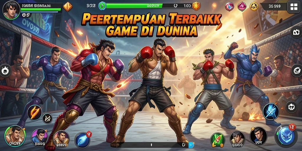 Tampilan menarik dari gameplay OVO99 saat pertarungan sengit berlangsung.