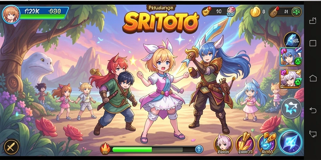 Gameplay SRITOTO yang menarik dengan karakter anime ikonik.