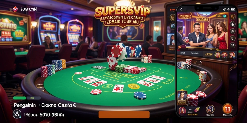 Tampilan gameplay seru dalam aplikasi Live Casino SUPERSVIP.